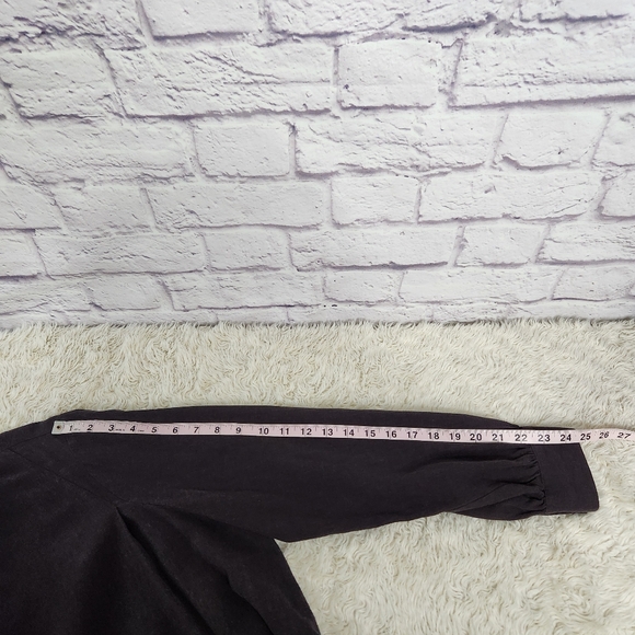 POETRY Funnel-neck Blouse viscose & linen Espresso Womens Sz US 16 - Picture 4 of 9